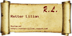 Retter Lilian névjegykártya